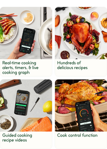 CHEF iQ cHEF iQ Smart Digital Meat Thermometer, Unlimited Wireless Range,  Bluetooth & WiFi Enabled cooking Thermometer with Ultra-Thin P
